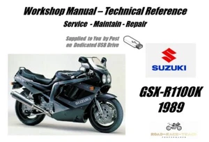 Suzuki GSXR1100K GSXR1100 GSX R1100 K Service Repair Workshop Manual USB 1989 - Picture 1 of 7