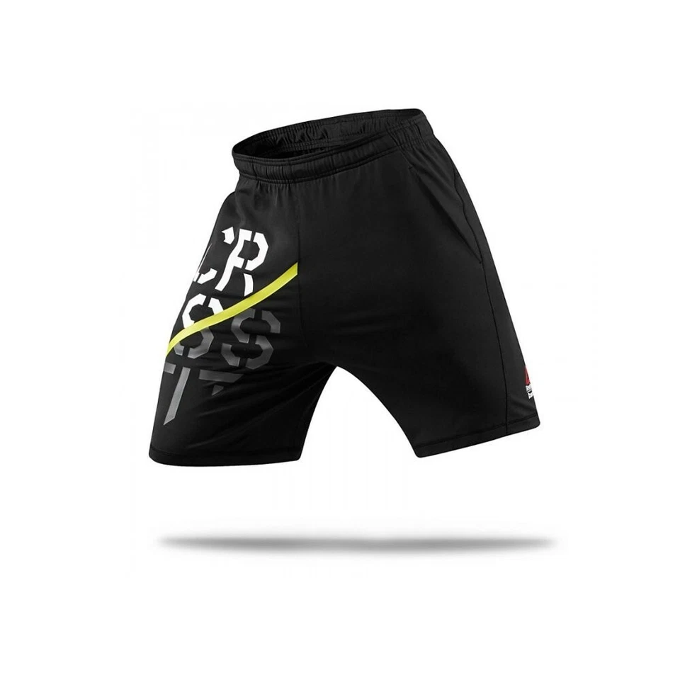 Reebok CrossFIt Hombre Negro PlayDry Perf. Pantalones cortos de entrenamiento San Bernada II tejidos Foto 1 de 1