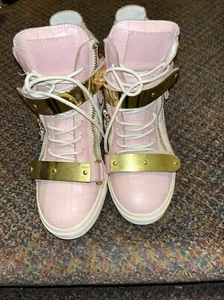 Giuseppe Zanotti Donna Sneakers Zeppe Alta Zip Rosa 38 AUTENTICHE - Foto 1 di 12
