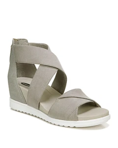 New! DR SCHOLL's ~Size 8~ Golden Hour Ankle Strap Sandals Shoes Gray Retail $100 - Picture 1 of 12