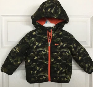 Nike Little Boy/Girl Zip-Up Hooded Puffer Jacket Padded NWT 12 Month - Picture 1 of 4