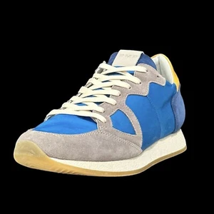 PHILIPPE MODEL MONTECARLO LD MIXAGE Royal Blue/Gray Suede Sneakers sz 9/10 - Picture 1 of 18