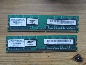 Acer Hynix 2x 1GB + 2x 0,5GB = 3GB DDR2 RAM Arbeitsspeicher - Afbeelding 1 van 2