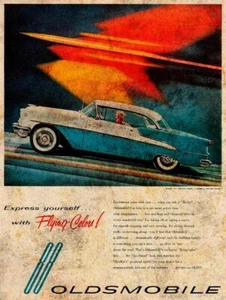 1955 OLDSMOBILE 88 AUTOMOBILE CAR AD HEAVY DUTY USA MADE METAL ADVERTISING SIGN - Picture 1 of 1