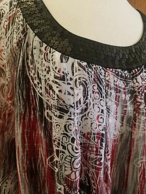 MUJER L.A. AZULES EMBELLECIDOS Semi Transparente Blusa Camisa Top Talla Grande 18/20W Foto 1 de 4