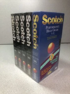 SEALED Scotch VHS Video Cassette Blank Tapes 5 Pack 4 x HS T-120; 1 x PHG T-120 - Imagen 1 de 7