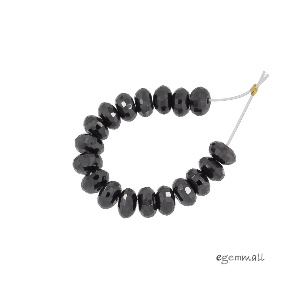 12 cuentas redondelle de circonita cúbica 6 mm negras #96211 Foto 1 de 1