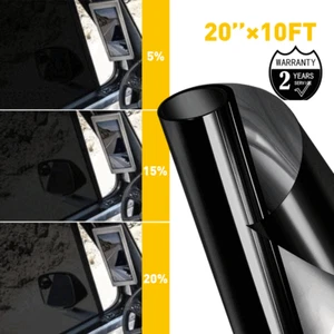 10' Uncut Roll Window Tint Film 5% 15% 20% VLT 20" x 10'ft Car Home Office Glass - Picture 1 of 31