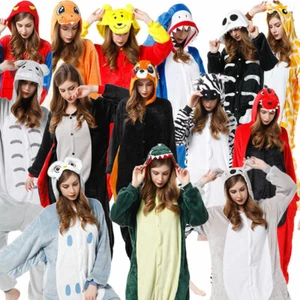 Animal pajama Adult Kid Fleece Unisex Kigurumi Pajamas Cosplay Costume Sleepwear - Picture 1 of 66