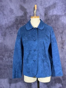Vintage 70s Blue Ultra Suede Blazer Jacket | Baron Peters- Hovland Swanson M - Picture 1 of 10