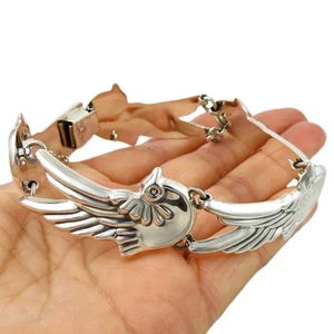 Taxco Lovebirds 925 Sterling Silver Hallmarked Mexican Dove Bracelet for Women - Picture 1 of 6