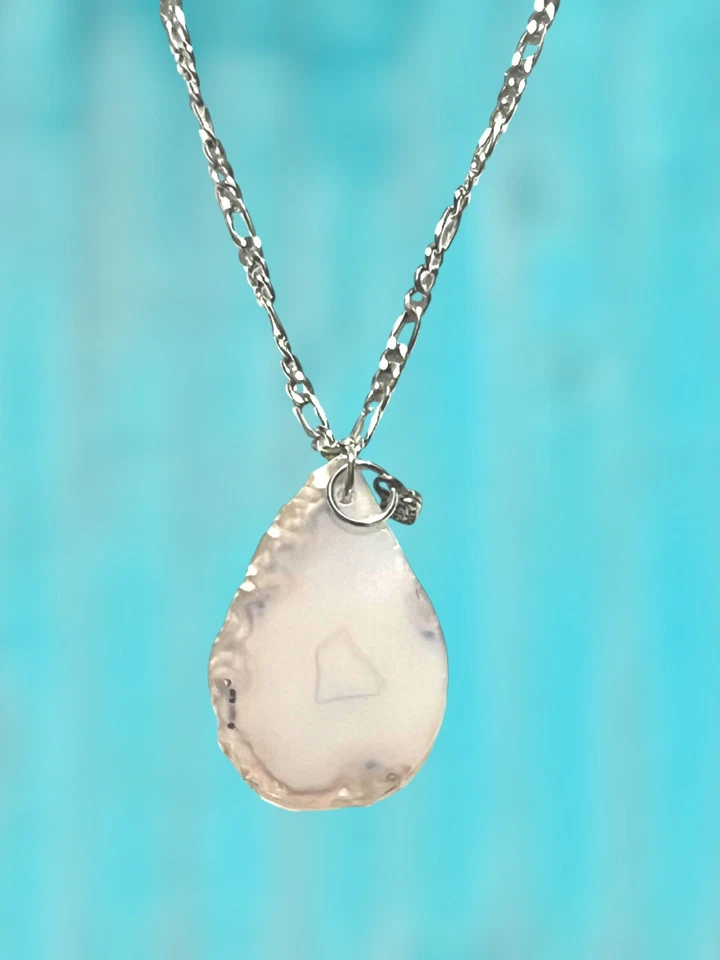 Colgante de piedra de ágata natural con cadena para mujer, collar de cristal curativo Foto 1 de 4