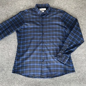 Mizzen+Main Button Down Shirt Plaid Blue Mens XL Long Sleeve Stretch Casual - Picture 1 of 7