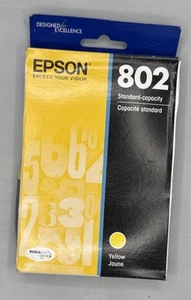 Genuine Epson 802 ( T802420-S) Yellow Ink Cartridge - Expire 04/2025 - Picture 1 of 3