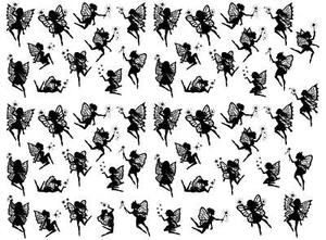 Calcomanías de vidrio fundido negras de 1 pulgada Fairy Wishes 55 piezas - Imagen 1 de 1