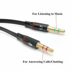 3.5mm Splitter Jack 2 Male To Female Headphone Mic Micphone Audio Adapter Cable - Picture 1 of 4