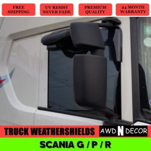 Luxury Weathershields for Scania Truck G/ P / R Window Visors Tinted Black - Picture 1 of 4