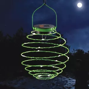 Green Solar LED Spiral Lantern Outdoor Decorative Hanging Garden Lamp Light - Picture 1 of 3