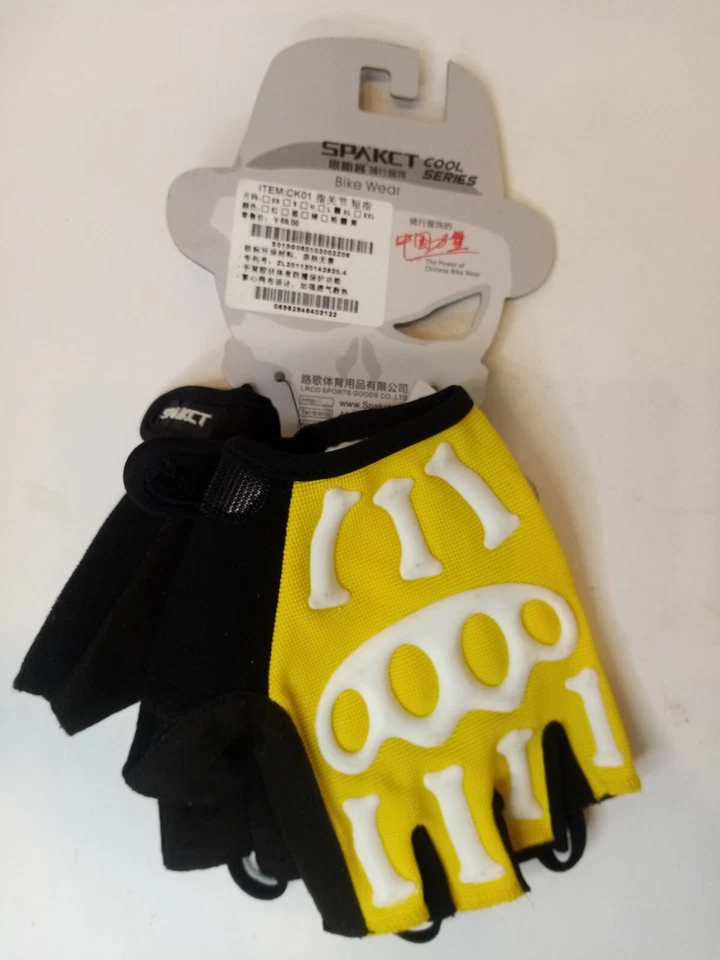 SPAKCT 自行车穿 CK01 骷髅骨自行车骑行手套,XL — 第 1/3 张图片