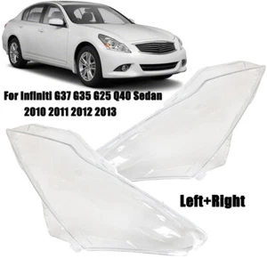For 2010-2013 Infiniti G37 G35 G25 Q40 Sedan Headlight Headlamp Lens Cover 2pcs - Foto 1 di 15