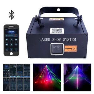 Portable iOS Android App Edit 3W RGB Animation DMX Stage Projector Laser Lights - Picture 1 of 13