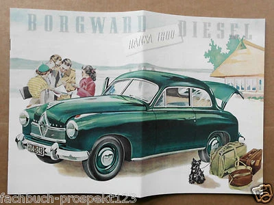 BORGWARD HANSA 1800 DIÉSEL PROSPECTO 1953/54 BREMEN COCHES ANTIGUOS COLECCIONISTA Foto 1 de 4