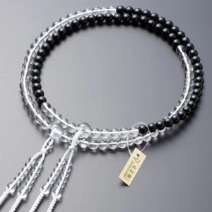 Shingon Buddhist Rosary Mala Japanese Juzu Beads Crystal Brack Onyx Kyoto Japan - Picture 1 of 8