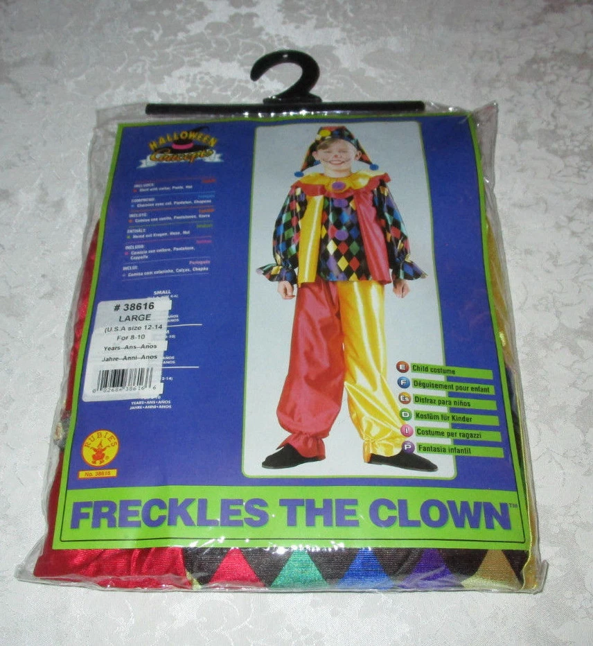 Disfraz Pecas El Payaso Bufón 3 Piezas EE. UU. Talla Grande 12-14 Edades 8-10 RUBÍES  Foto 1 de 4