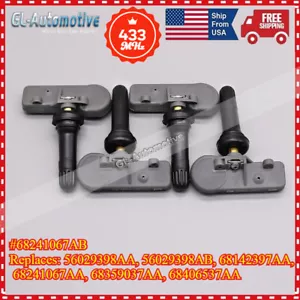 New Tested 4PCS Tire Pressure Sensor TPMS For Dodge Chrysler Jeep 433MHz - Picture 1 of 12
