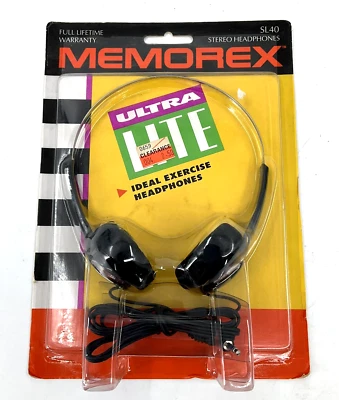VTG Memorex Stereo Headphones Ultra Lite New NOS Sealed SL40 1990s - Imagem 1 de 4