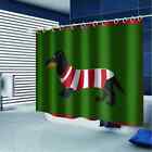 A Black Dog In Clothes 3D Shower Curtain Waterproof Fabric Bathroom Decoration