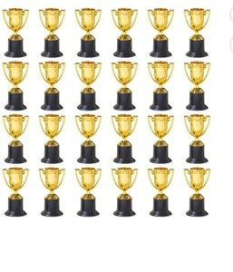 24 Pack Mini Trophies for Awards, Gold Participation Trophy Cups for Sports Tour - Picture 1 of 3