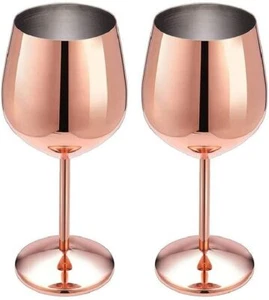 Vasos de vino Homiu acero inoxidable 520 ml paquete de 2 vasos de bebida a prueba de roturas - Imagen 1 de 5