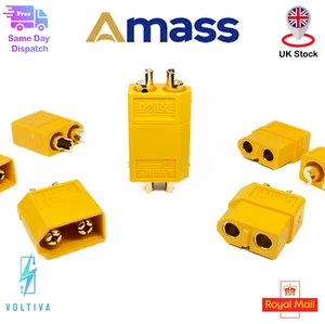 Genuine Amass XT60 Connector Male Female xt60 Plug RC ESC Battery - Picture 1 of 8