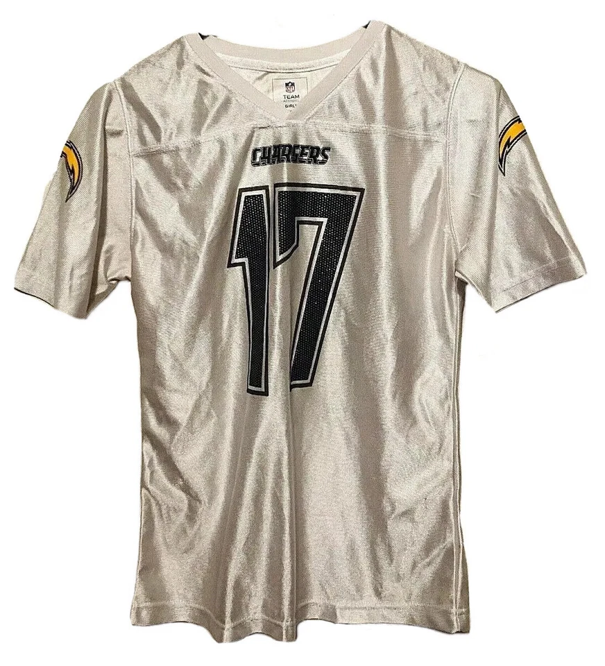 Camiseta deportiva para niñas Los Angeles Chargers Philip Rivers NFL blanca números brillantes XL Foto 1 de 2
