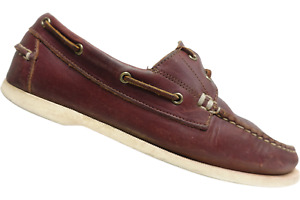 ALLEN EDMONDS Maritime Red 9.5 D Men Leather 2-Eye Boat Shoes
