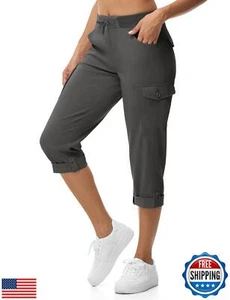 BGOWATU Women's Capris Lightweight Cargo Hiking Pants with 6 Pockets Quick Dr - Picture 1 of 5