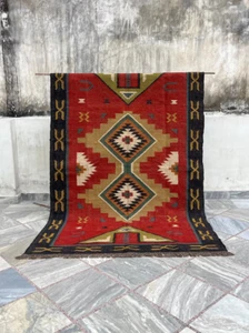 Rug Handmade Kilim Wool Jute Vintage Carpet Living Room Dinning Hallway Area Rug - Picture 1 of 13