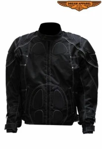Chaqueta de motocicleta para hombre con rayas reflectantes múltiples bolsillos y puños con cremallera  - Imagen 1 de 6