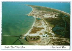 c1920 Aerial View Gulf Island Sea Shore Ship Island Mississippi Vintage Postcard - Picture 1 of 2