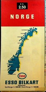 Esso Gas Station Map Norde 1972 Norway - Picture 1 of 1