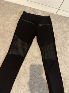 Super Bequeme biker leggins Skinny Hose Schwarz XS S - Bild 1 von 4
