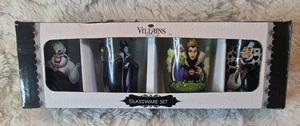 Disney Villains Mini Shot Set 4 Ursula Cruella Glassware Evil Queen Maleficent - Picture 1 of 8