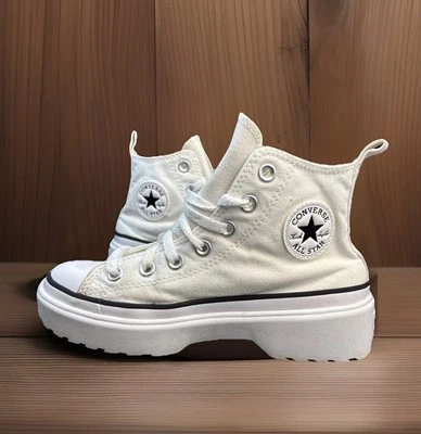 Zapato Converse Kids 3 Mandriles Suela Elevadora Plataforma Lona Parte Superior Alta Cremallera Blanca Foto 1 de 4