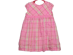 girls GEORGE polyester cotton sleeveless dress 4T pink plaid (b2 - laying)  - Picture 1 of 5