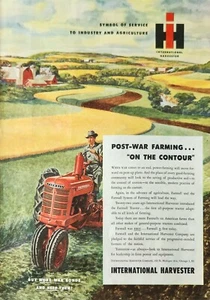 1945 International Harvester Company Vintage Ad Post war farming on the contour - Picture 1 of 1