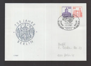 Berlin dekorative Privatganzsache/Cover 1987 750 Jahre Berlin Stadtsiegel Berlin - Picture 1 of 1