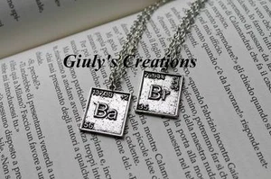 Collana Breaking Bad Bromo Bario elementi chimici BR e BA lui&lei love 2 collane - Picture 1 of 1