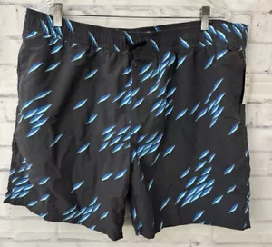 Reyn Spooner Size 2XL Fish Swarm Storm Obsidian 6” Swim Trunks Shorts Gray New - Picture 1 of 11
