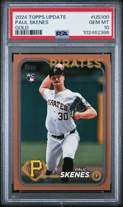 2024 Topps Update Gold #US100 Paul Skenes /2024 RC Rookie PSA 10 - Picture 1 of 2